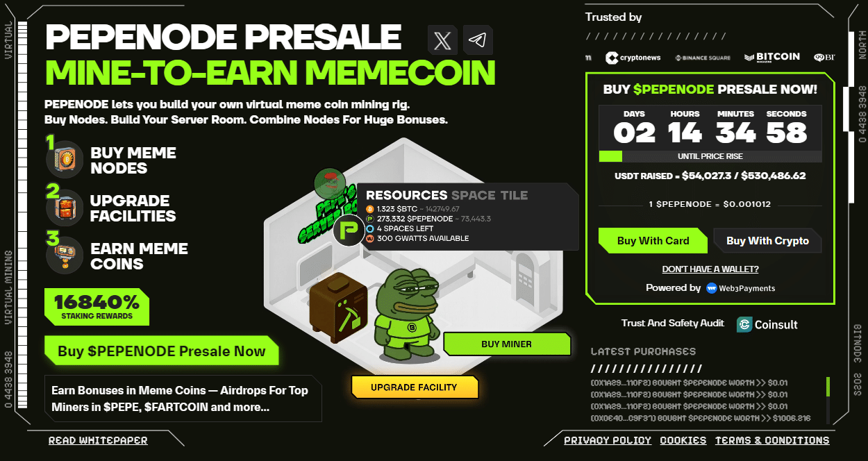 Pepenode homepage: is it a scam or legit?