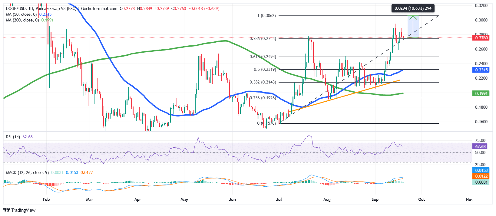 DOGE/USD Chart Analysis Source: GeckoTerminal