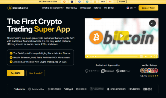 BlockchainFX homepage