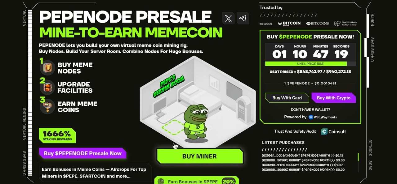 PEPENODE presale page