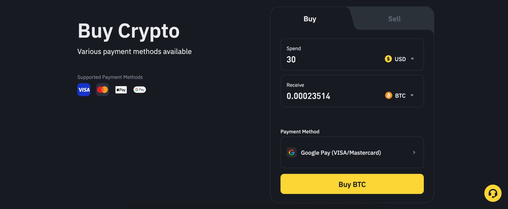 Binance buy crypto with fiat