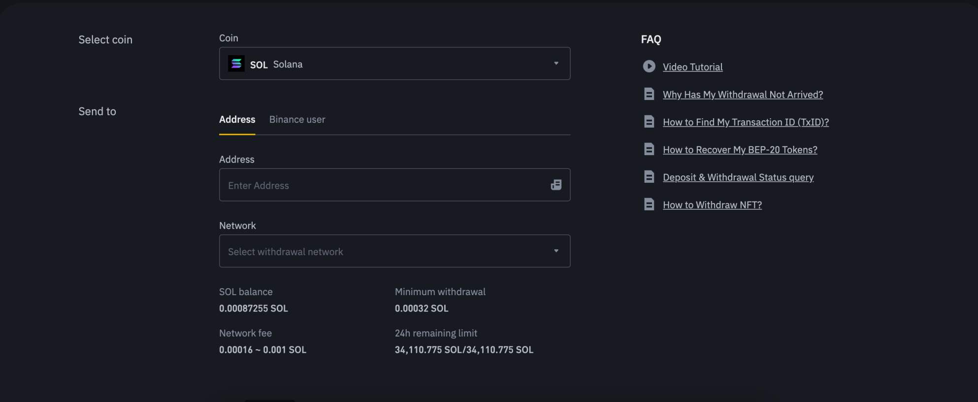 How to withdraw from Binance