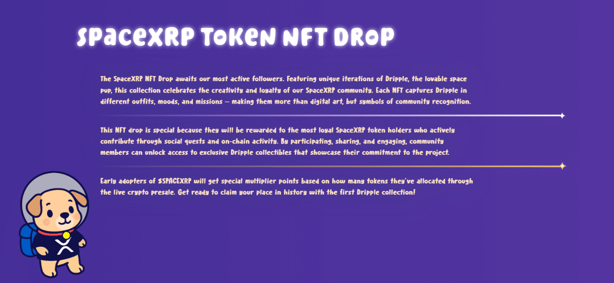 SpaceXRP NFT drop explained from its homepage