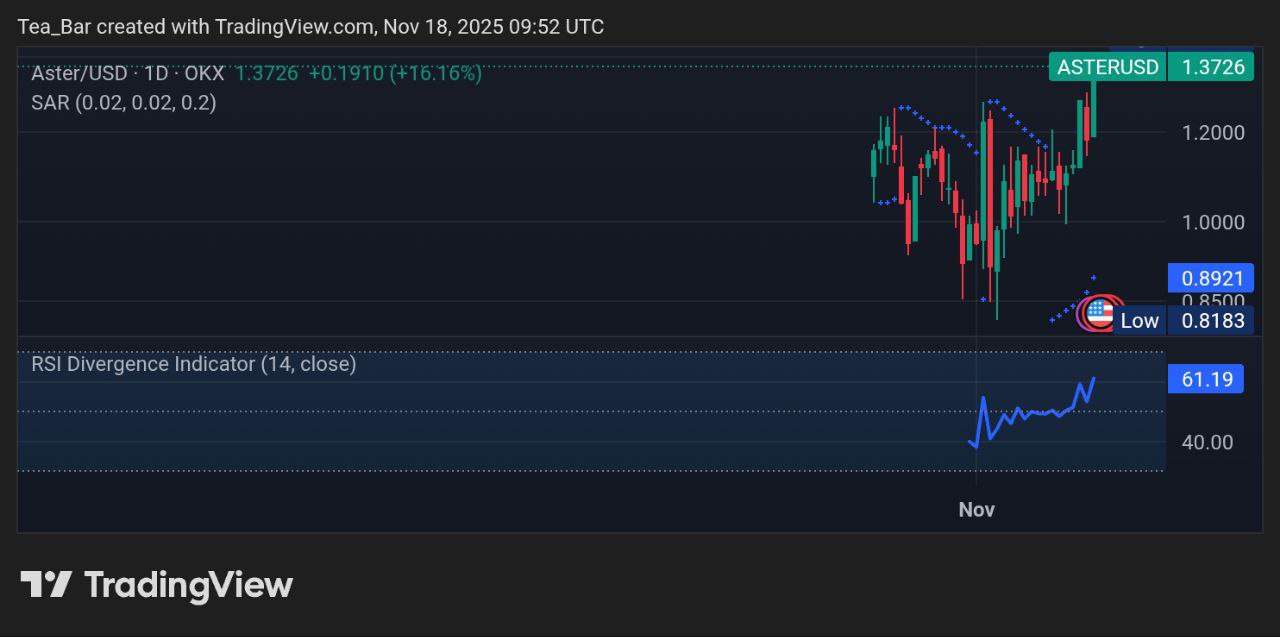 Aster ($ASTER) Market Momentum: Snapshot for November 18, 2025
