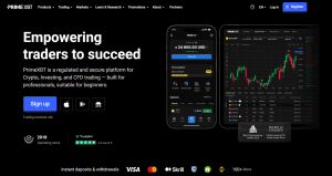 PrimeXBT desktop and mobile app