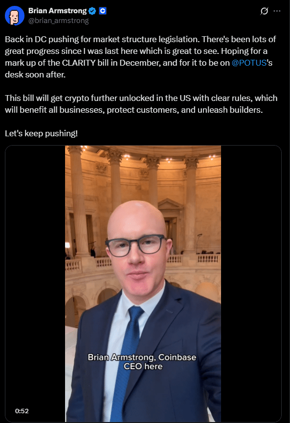 Brian Armstrong tweet