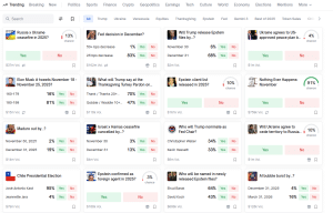 Polymarket home screen