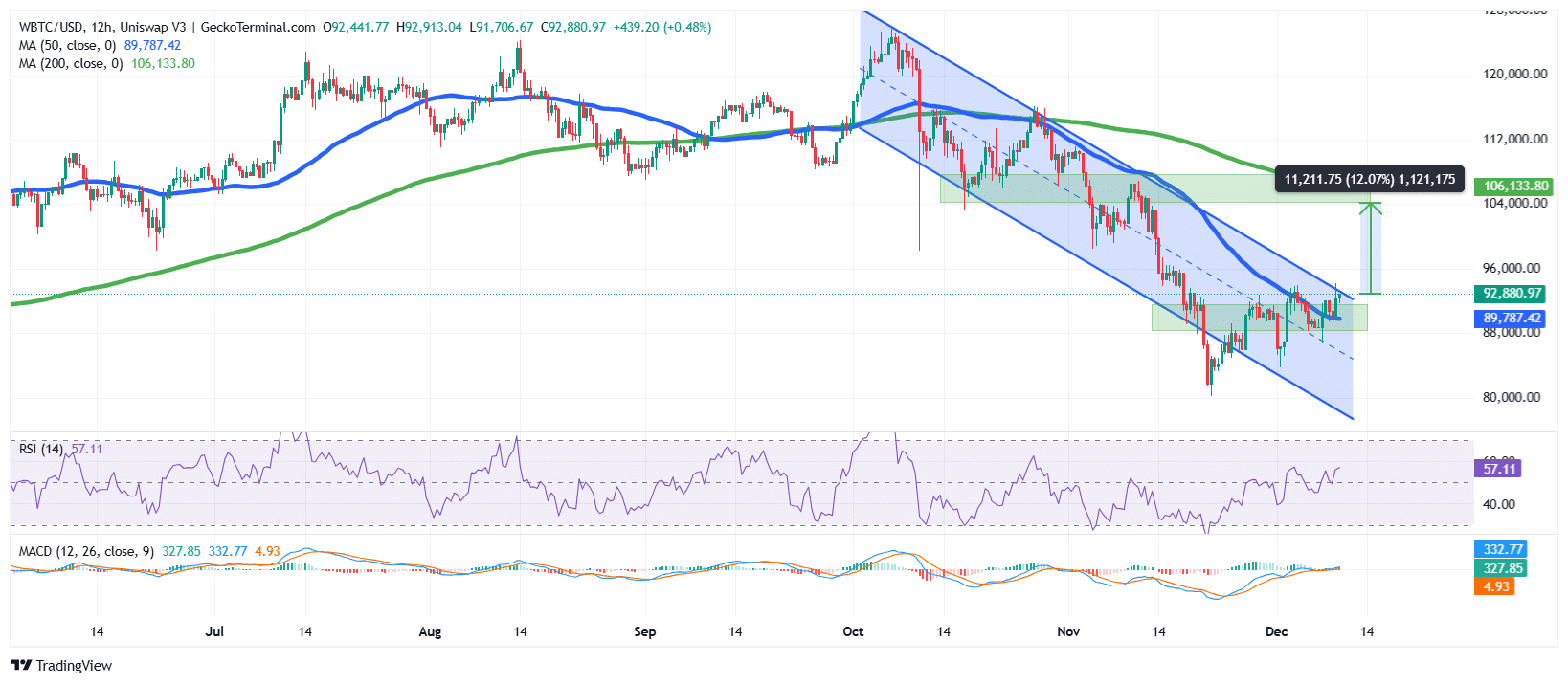 Bitcoin Price Chart Analysis Source: GeckoTerminal