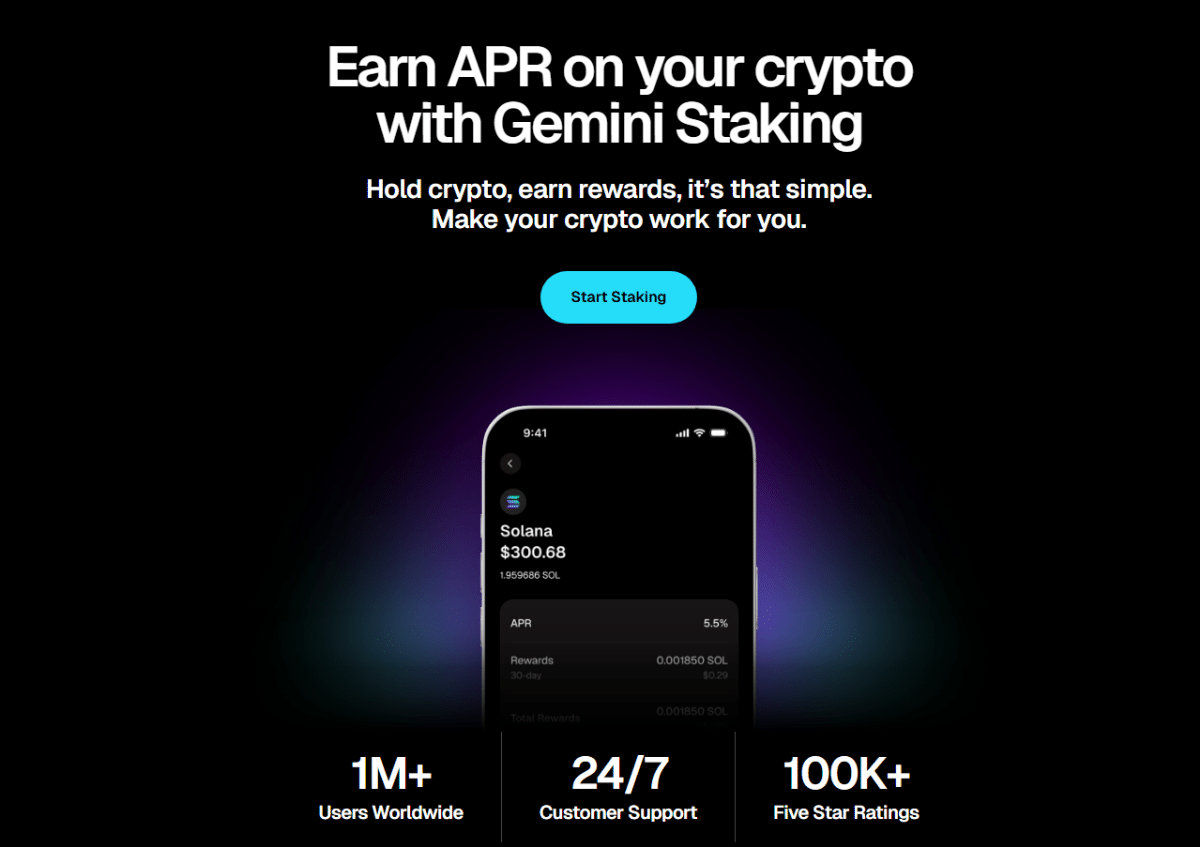 Gemini staking rewards