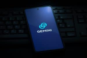 Gemini exchange logo on a smartphone