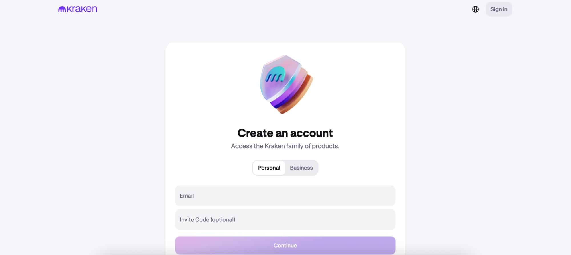 Kraken open an account